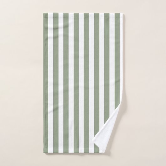 Creëer uw eigen wijze groen wit gestreept patroon bad handdoek (Handdoek)