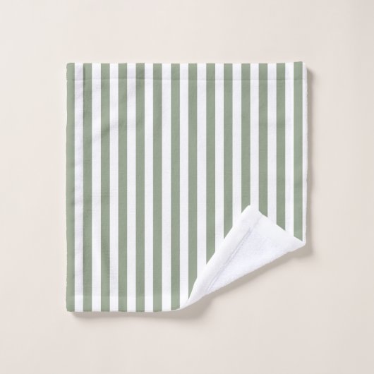 Creëer uw eigen wijze groen wit gestreept patroon bad handdoek (Wasdoekje)