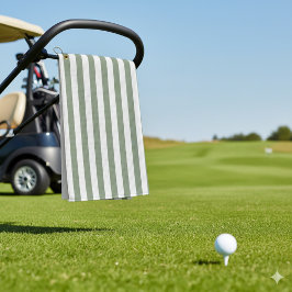 Creëer uw eigen wijze groen wit gestreept patroon golfhanddoek