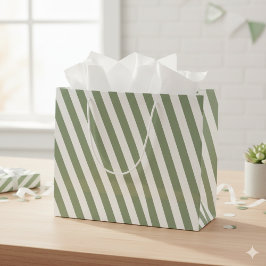 Creëer uw eigen wijze groen wit gestreept patroon groot cadeauzakje