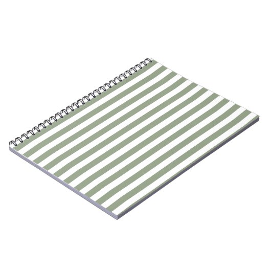 Creëer uw eigen wijze groen wit gestreept patroon notitieboek (Linkerzijde)