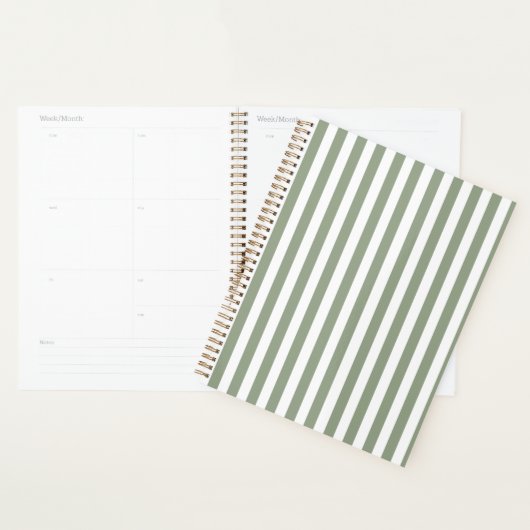 Creëer uw eigen wijze groen wit gestreept patroon planner (Display)