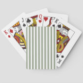 Creëer uw eigen wijze groen wit gestreept patroon pokerkaarten (Achterkant)