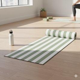 Creëer uw eigen wijze groen wit gestreept patroon yogamat