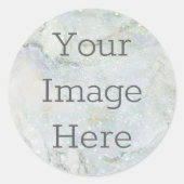 Creëer Uw Eigen Wit Kwarts Sparkle Marmer Ronde Sticker (Voorkant)