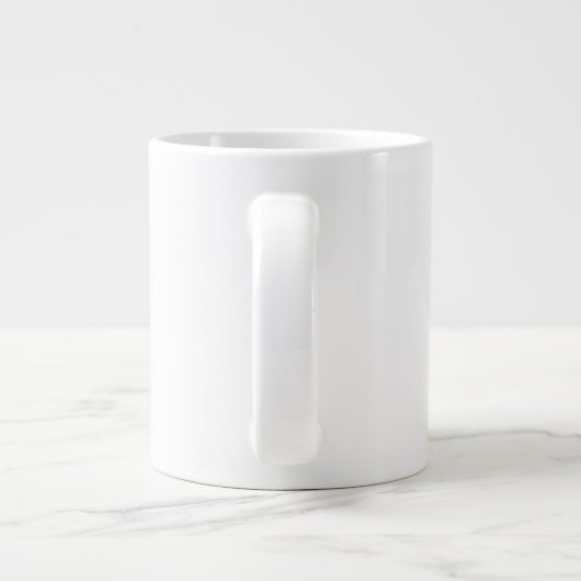 Creëer uw eigen witte aangepaste Jumbo-Mok Extra Grote Beker (Achterkant)