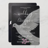 Creëer uw eigen witte bruidsduif met bloemen kaart (Voorkant / Achterkant)