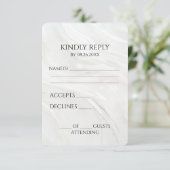 Creëer uw eigen witte pareltextuur RSVP kaartje (Staand voorkant)