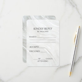 Creëer uw eigen  witte pareltextuur RSVP kaartje