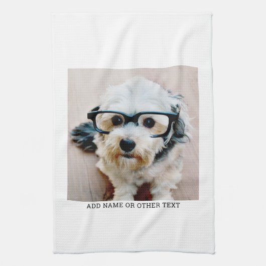 Creëer Uw eigen witte rand met één fotogalerie Theedoek (Verticaal)