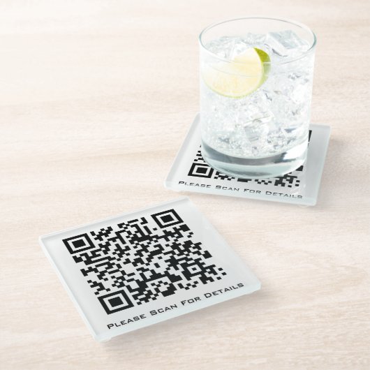 Creëer Uw eigen zakelijke QR-code Glazen Onderzetter (Schuin)