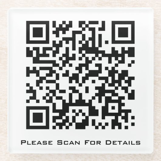 Creëer Uw eigen zakelijke QR-code Glazen Onderzetter (Voorkant)