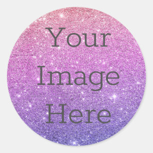 Creëer Uw eigen Zeemeermin Ombre Glitter Dust Ronde Sticker