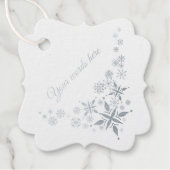 Creëer uw eigen zilveren sneeuwvlokken bedankjes labels (Voorkant)