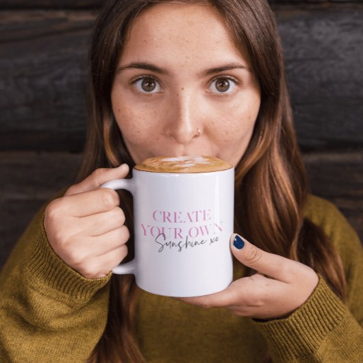 Creëer Uw Eigen Zonneschijn XO Inspirerend Bericht Tweekleurige Koffiemok