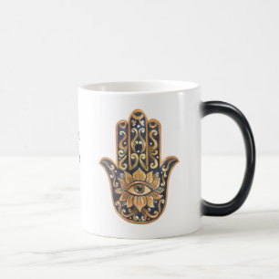 Creëer Uw Eigen Zwart & Gouden Waterverf Hamsa Magische Mok