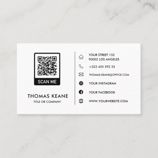 Creëer Uw eigen zwart-wit QR-code Visitekaartje (Voorkant)