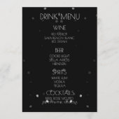 Creëer Uw Eigen - Zwarte Bokeh Drink Menu (Voorkant)
