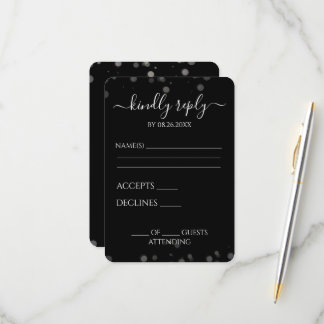 Creëer uw eigen zwarte Bokeh grens RSVP Kaartje