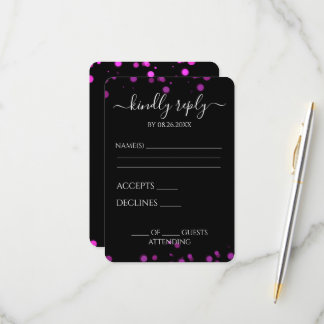 Creëer uw eigen zwarte Bokeh grens RSVP Kaartje