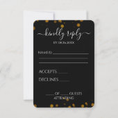 Creëer uw eigen zwarte Bokeh grens RSVP Kaartje (Voorkant)