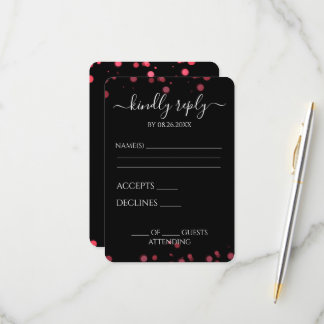 Creëer uw eigen zwarte Bokeh grens RSVP Kaartje