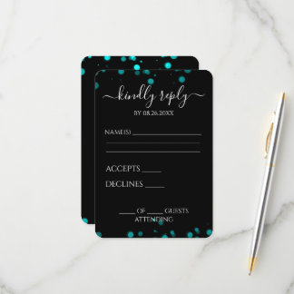 Creëer uw eigen zwarte Bokeh grens RSVP Kaartje