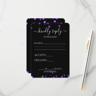 Creëer uw eigen zwarte Bokeh grens RSVP Kaartje