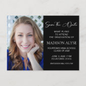 Creëer Uw eigen zwarte foto Afstuderen Opslaan Dat Aankondigingskaart (Voorkant)