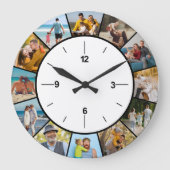 Creëer Uw eigen zwarte & witte 12-fotocollage Grote Klok (Voorkant)