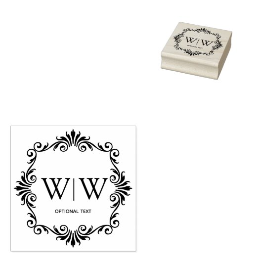 Creëer Uw Elegant Lijst Monogram Rubberstempel (Gestempeld)