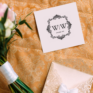 Creëer Uw Elegant Lijst Monogram Rubberstempel