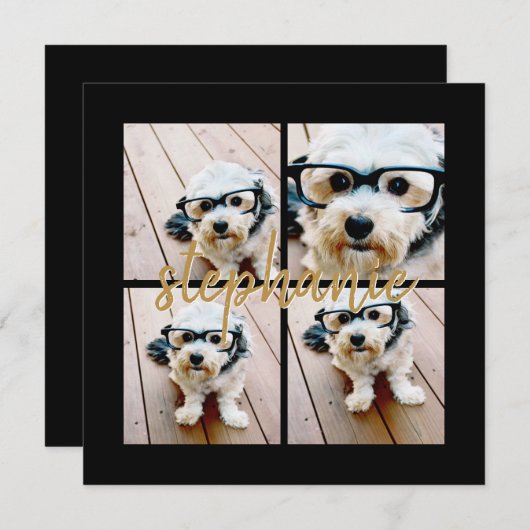 Creëer Uw Ewn 4 Foto Collage - Script Name (Voorkant / Achterkant)