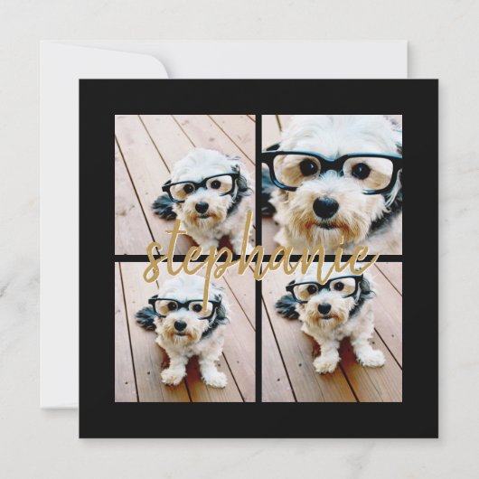 Creëer Uw Ewn 4 Foto Collage - Script Name (Achterkant)