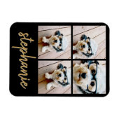 Creëer Uw Ewn 4 Foto Collage - Script Name Magneet (Horizontaal)