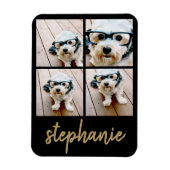 Creëer Uw Ewn 4 Foto Collage - Script Name Magneet (Verticaal)