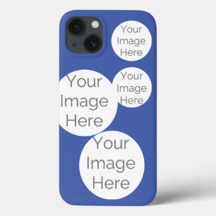 creëer uw foto telefoon geval blauw fotocollage iPhone 13 hoesje