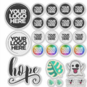 Creëer uw Logo & Afbeeldingen Duidelijke Stickers  (Voorkant)