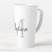 Creëer Uw monogram voor aangepaste naam zwart Latte Mok (Rechterhoek)