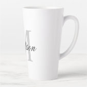 Creëer Uw monogram voor aangepaste naam zwart Latte Mok (Rechts)