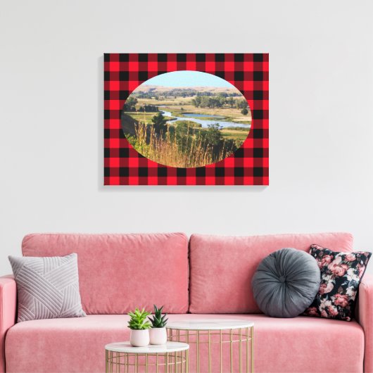 Creëer Uw ovaal landschap Foto Buffalo Pset Canvas Afdruk (Insitu (Woonkamer))