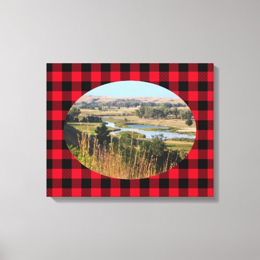 Creëer Uw ovaal landschap Foto Buffalo Pset Canvas Afdruk (Voorkant)