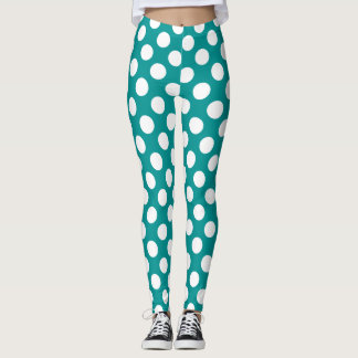 Creëer Uw poka-puntkleur - Blauwgroen Leggings