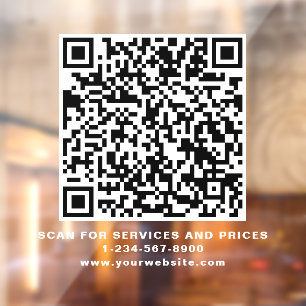 Creëer Uw QR Code Business White Raamsticker