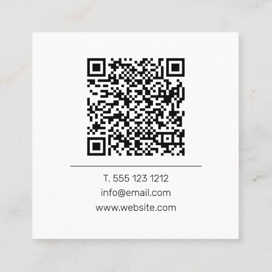 Creëer Uw QR-code op maat Vierkante Visitekaartje (Achterkant)