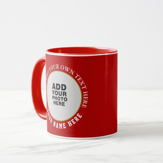 Creëer uw speciale twee afbeeldingen rood mok (Voorkant links)