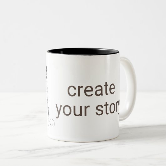 Creëer Uw verhaal - Schrijf twee toonkoffie Mok (Voorkant rechts)