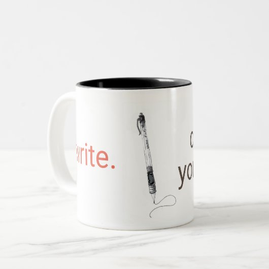 Creëer Uw verhaal - Schrijf twee toonkoffie Mok (Voorkant links)