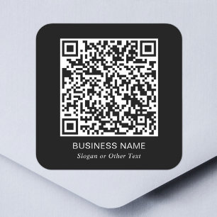 Creëer Uw website - QR-code - Promotie zwart Vierkante Sticker