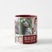 Creëer Your Ewn 10 Photo Collage Best Dad Ever Co Mok (Midden)
